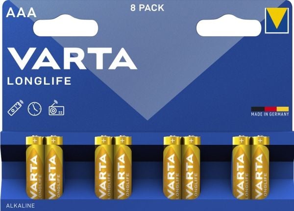 Varta Longlife 4103 - Batteri 8 x AAA / LR03 - Alkalisk
