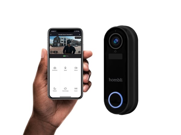 Hombli smart dørklokkepakke, svart, hvit, hjemme, kontor, IP65, plast, IR, 2-veis