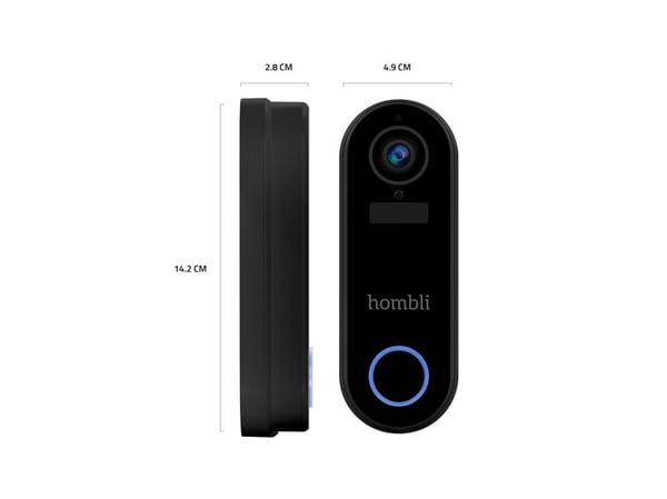 Hombli smart dørklokkepakke, svart, hvit, hjemme, kontor, IP65, plast, IR, 2-veis