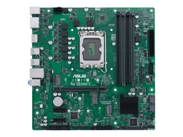 ASUS Pro Q670M-C-CSM - Moderkort - micro ATX - LGA1700-uttag - Q670 Chipuppsättning - USB 3.2 Gen 2, USB-C Gen1, USB 3.2 Gen 1 - Gigabit LAN - inby...
