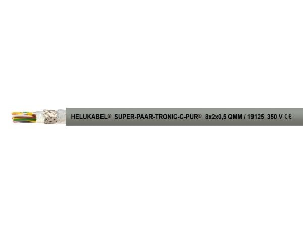 HELUKABEL SUPER-PAAR-TRONIC-C-PUR, Lågspänningskabel, Grå, Polyvinylklorid (PVC), Polyvinylklorid (PVC), Koppar, -30 - 70 ° C
