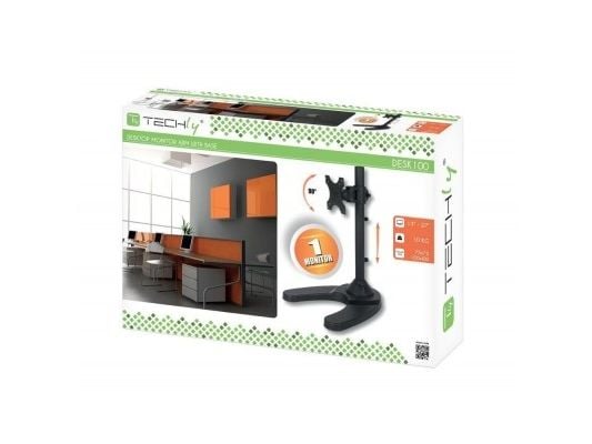 Techly ICA-LCD 3500, 10 kg, 33 cm (13"), 68,6 cm (27"), 100 x 100 mm, Høydejustering, Sort