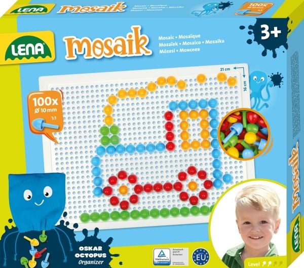 Lena Mosaik SM35623, 3 vuosi/vuosia, Poika/tyttö, Esikoulu, Monivärinen, 100 kpl, Tšekin tasavalta