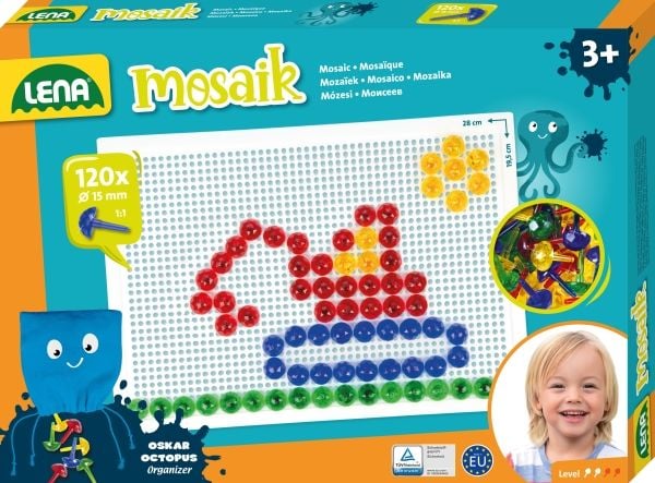 Lena Mosaik SM35627, 3 vuosi/vuosia, Poika/tyttö, Esikoulu, Monivärinen, 120 kpl, Tšekin tasavalta