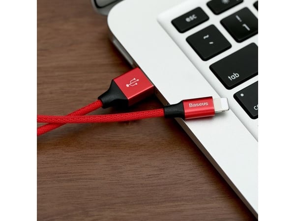 Baseus Yiven, 1,8 m, Lightning, USB A, Hankjønn, Hankjønn, Rød
