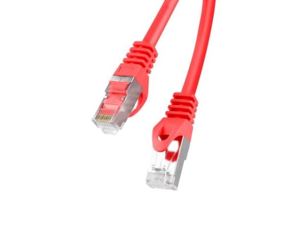 Lanberg - Koblingskabel - RJ-45 (hann) til RJ-45 (hann) - 5.7 mm - FTP - CAT 6 - formstøpt, uten hindringer, flertrådet - rød, RAL 3017