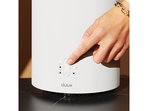 Duux Threesixty 2, Sähkökäyttöinen lämpötuuletin, Keraaminen, Android, iOS, Sisätila, Vastaanotto, Taulukko, Valkoinen