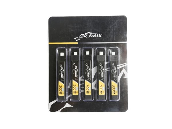 Batteri Tattu LiPo 300mAh 3,8V 75C 1S1P HV BT2.0.5 (5stk)