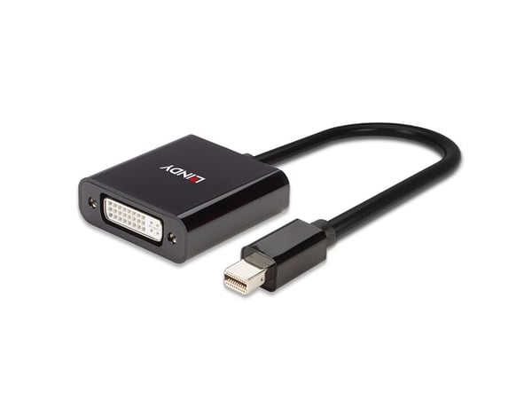 Lindy 41736, Mini DisplayPort, DVI-D, 0,16 m, Musta