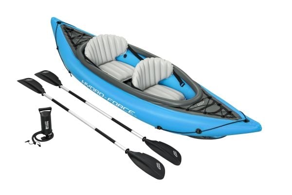 Bestway 65131, Oppblåsbar kajakk, 2 person(er), 180 kg, ISO 6185, Sort, Blå, 2 seter