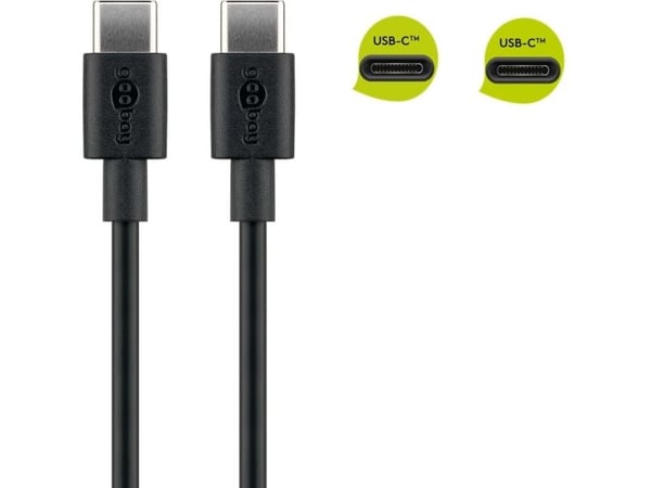 Goobay 51243, 2 m, USB C, USB C, USB 2.0, 480 Mbit/s, Lajittelu
