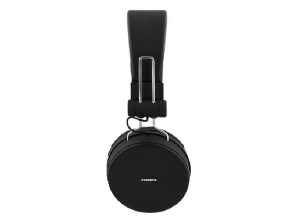 Streetz BT200 Foldable on-ear BT headset, 3.5 mm, black, Ledning & Trådløs, Musikk, 20 - 20000 Hz, 176 g, Hodesett, Svart