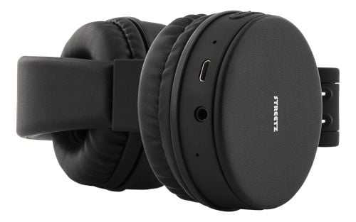 Streetz BT200 Foldable on-ear BT headset, 3.5 mm, black, Ledning & Trådløs, Musikk, 20 - 20000 Hz, 176 g, Hodesett, Svart