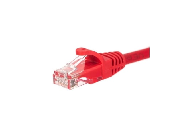 Netrack - Patchkabel - RJ-45 (han) til RJ-45 (han) - 25 cm - UTP - CAT 5e - booted, knastfri - rød