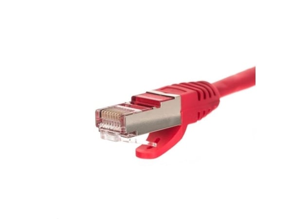 Netrack - Koblingskabel - RJ-45 (hann) til RJ-45 (hann) - S/FTP - CAT 5e - formstøpt, uten hindringer - rød
