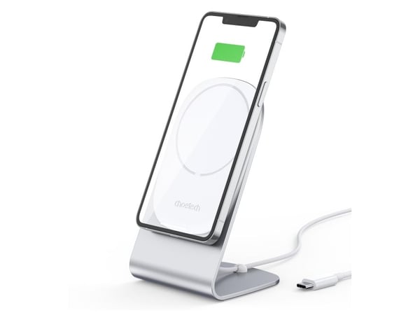 Trådløs lader CHOETECH 15W magnetisk, grå med stativ