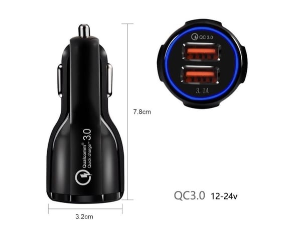 Car charger Maclean MCE478 B QC 3.0 2xUSBblack