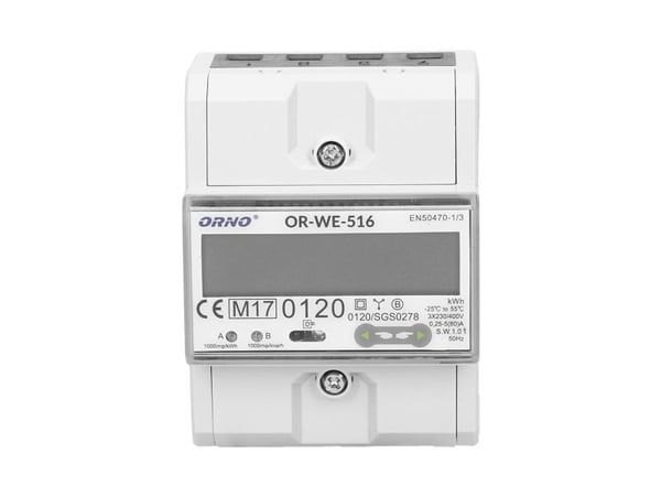 ORNO OR-WE-516, Elektronisk, Plugg-inn, Strømutgang, kWh (kilowattime), LCD, Zgodnosc z MID (2014/32/EU)