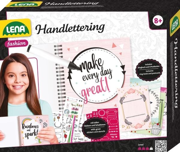 Lena Dragon Handlettering 42336, Håndverkssett for barn, 8 år, Flerfarget