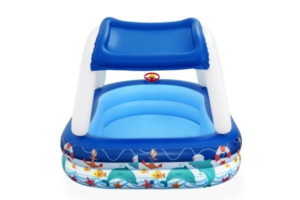 Bestway 54370, Oppblåsbart basseng, 282 l, Oval, 3 år, PVC, Blå, Hvit