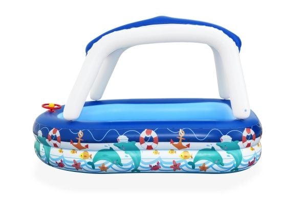 Bestway 54370, Oppblåsbart basseng, 282 l, Oval, 3 år, PVC, Blå, Hvit