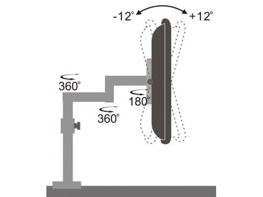 Techly ICA-LCD 502BK, 6 kg, 33 cm (13"), 68,6 cm (27"), 100 x 100 mm, Høydejustering, Sort
