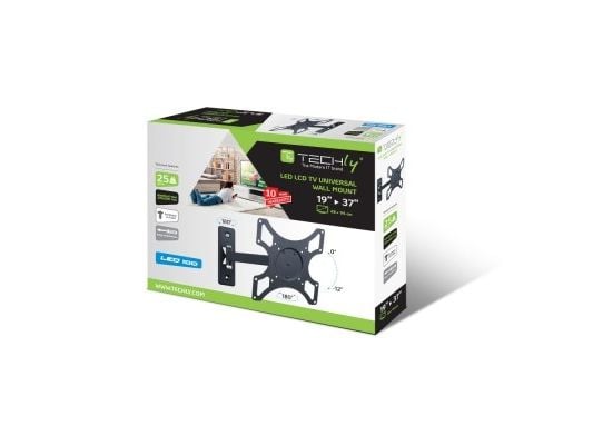 Techly ICA-LCD 2901, 94 cm (37"), 75 x 75 mm, 200 x 200 mm, -12 - 0°, 0 - 180°, Sort