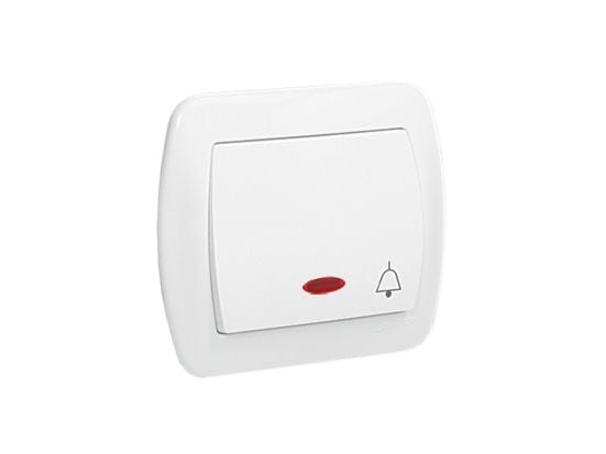 Kontakt-Simon AD1L/11, Tryckknappsbrytare, Plast, Vit, IP20, 250 V, 10 A