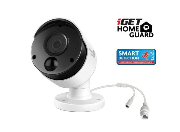 iGET HGNVK930CAM, Utendørs, Koblet med ledninger (ikke trådløs), Tak/Vegg, Hvit, IP66, CMOS