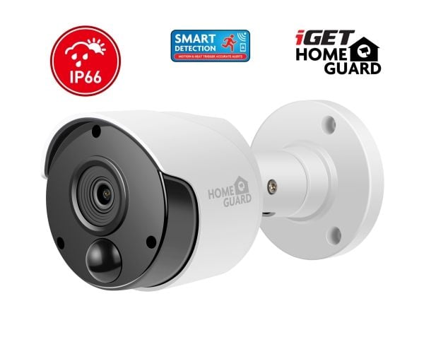 iGET HGNVK930CAM, Utendørs, Koblet med ledninger (ikke trådløs), Tak/Vegg, Hvit, IP66, CMOS