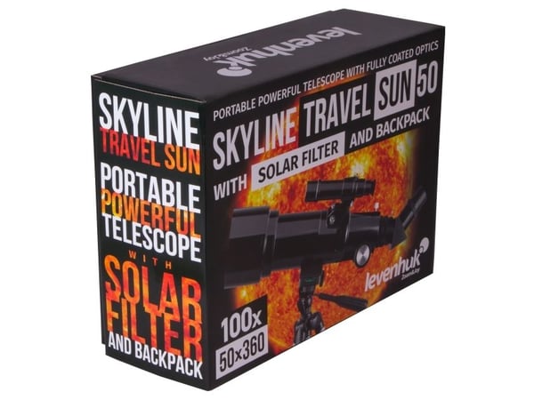 Levenhuk Skyline Travel Sun 50, Sort, Sølv, Aluminium, Manuell, 2,29 kg, 450 mm, 335 mm