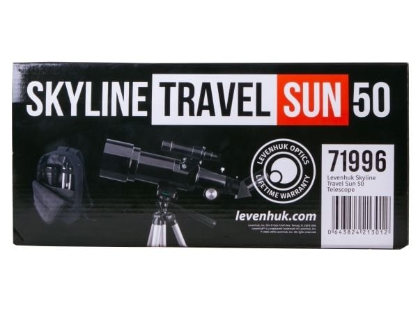 Levenhuk Skyline Travel Sun 50, Sort, Sølv, Aluminium, Manuell, 2,29 kg, 450 mm, 335 mm