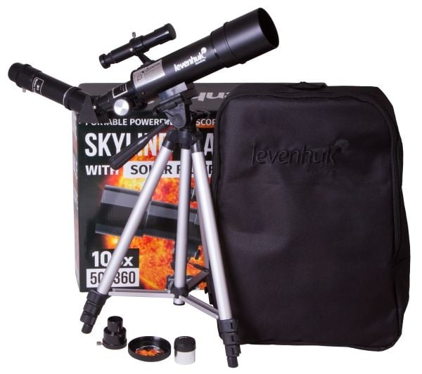 Levenhuk Skyline Travel Sun 50, Sort, Sølv, Aluminium, Manuell, 2,29 kg, 450 mm, 335 mm