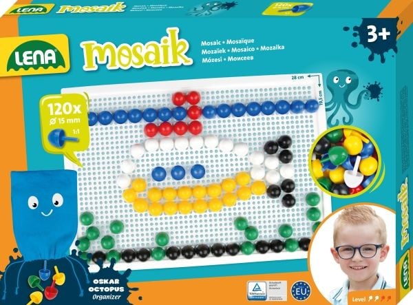 Lena Mosaik SM35629, 3 vuosi/vuosia, Poika/tyttö, Esikoulu, Monivärinen, 120 kpl, Tšekin tasavalta