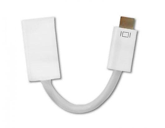 Qoltec 50519, 0,15 m, Mini-DVI, HDMI, Uros, Naaras, Valkoinen
