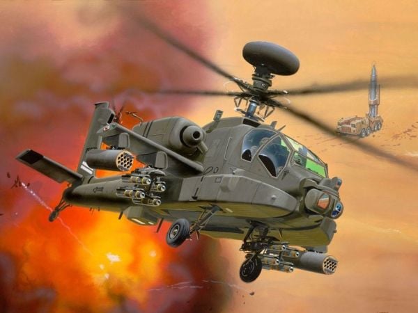 Revell AH-64D Longbow Apache, Rotorcraftmodell, Monteringssett, 1:144, AH-64D Longbow Apache, Plast, Ambisjonsrik