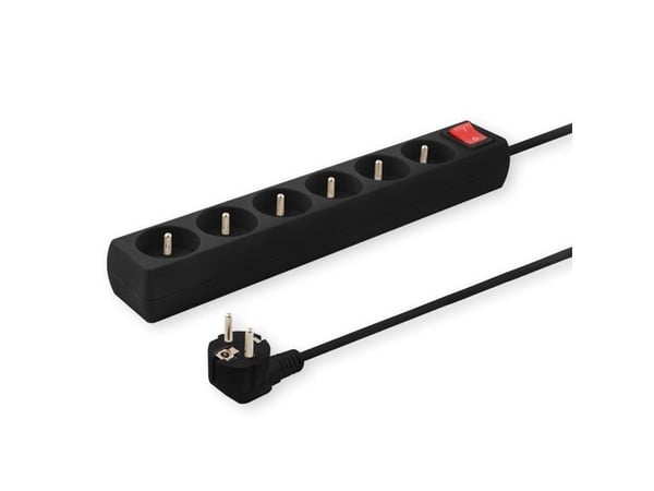 SAVIO LZ-04 - Pistorasia - AC 230 - 250 V - 2500 Watt - lähtöliittimet: 6 - 5 m kaapeli