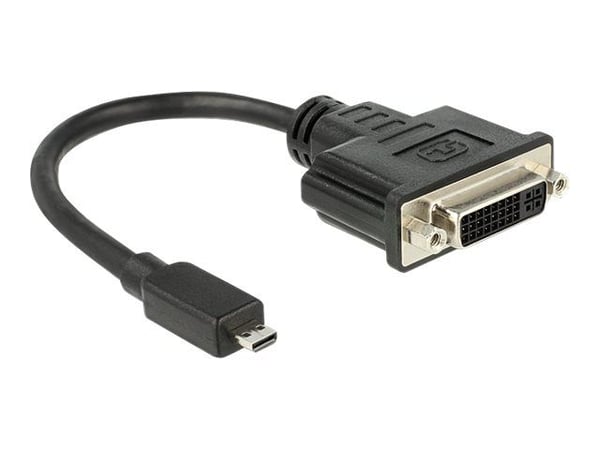 Delock - Videokort - 19 pin micro HDMI Type D hane till DVI-D hona - 20 cm - svart