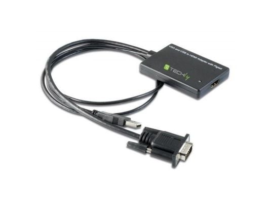 Techly 301665, 0,3 m, VGA (D-Sub), HDMI, Hanstik, Suora, Suora