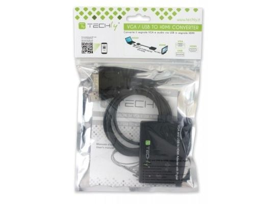 Techly 301665, 0,3 m, VGA (D-Sub), HDMI, Hanstik, Suora, Suora