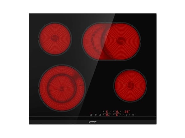 Gorenje ECT643BCSC - Keramisk komfyrtopp - 4 plater - Nisje - bredde: 56 cm - dybde: 49 cm - med faset frontkant - svart