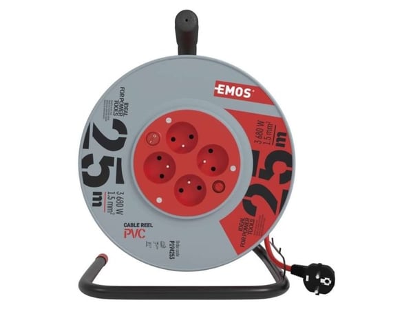 Emos P194253, 25 m, 4 AC-pistorasia(a), Sisätila, IP20, 1,5 mm², 230 V