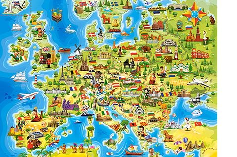 Castorland Puzzle 100 Euroopan kartta CASTOR