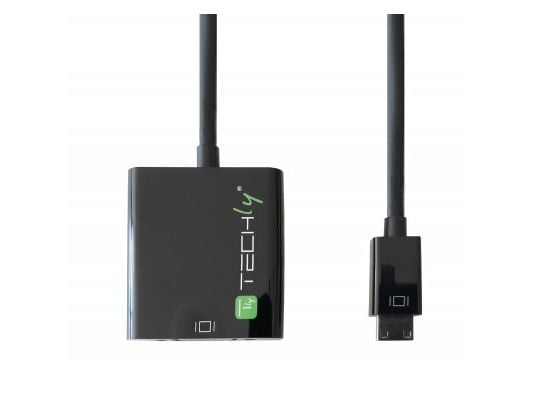 Techly IDATA HDMI-VGA4, VGA (D-Sub), HDMI Type C (Mini), Hankjønn, Hunkjønn, 1920 x 1080 piksler, 1080p, 720p, 480p