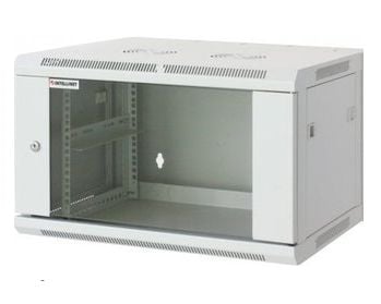 Intellinet Network Cabinet, Wall Mount (Standard), 20U, Usable Depth 500mm/Width 540mm, Grey, Assembled, Max 60kg, Metal & Glass Door, Back Panel, ...