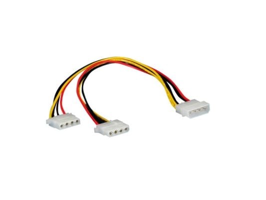 ROLINE 11.03.1005, Molex (4-pin), 2 x Molex (4-pin), 0,3 m, Hankjønn, Hunkjønn, Sort, Rød, Hvit, Gult