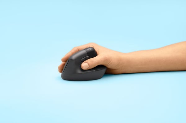 Logitech Lift (venstrehånd) - Vertikal mus - ergonomisk - optisk - 6 knapper - trådløst, ledninger - Bluetooth, 2,4 GHz - trådløs mottaker (USB) - ...
