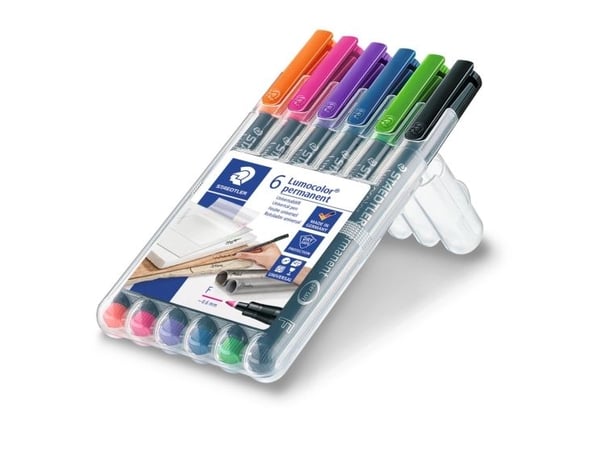 Staedtler Lumocolor® permanent 0,6 mm värit - (6 kpl)