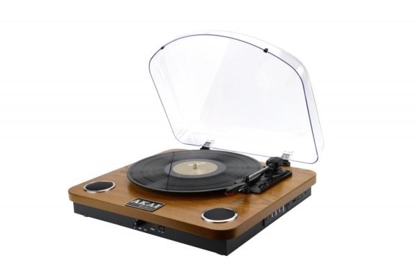 Akai ATT-11BT reimdrevet platespiller 33, 45, 78 RPM, brun