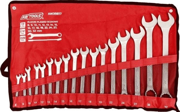 AWTOOLS litteäavainsarja 17kpl /8mm-32mm/ MATTE